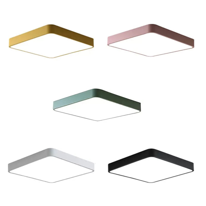 Lámpara de techo LED acrílica de estilo nórdico con luz empotrada cuadrada delgada para pasillo de oficina