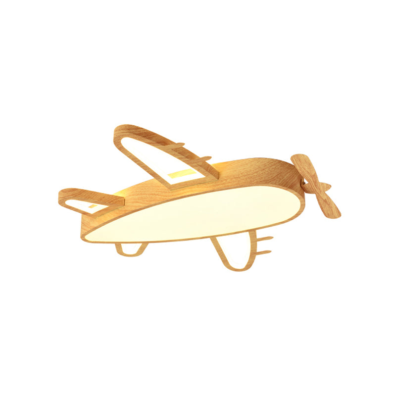 Aircraft Shape Wooden Ceiling Mounted Light Contemporary Flush Ceiling Light Fixtures