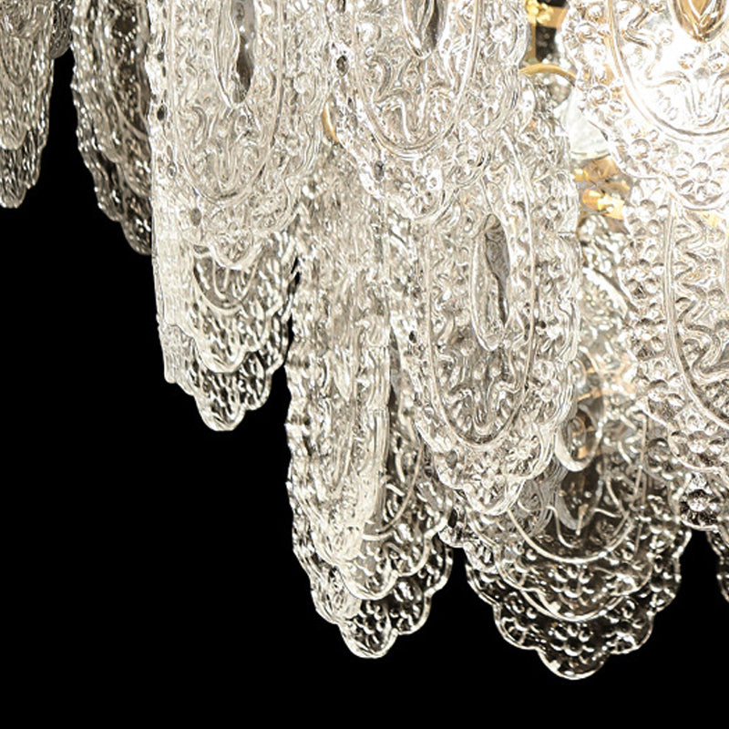 American Style Hanging Chandelier Metal Glass Chandelier in Gold for Hotel Restaurant