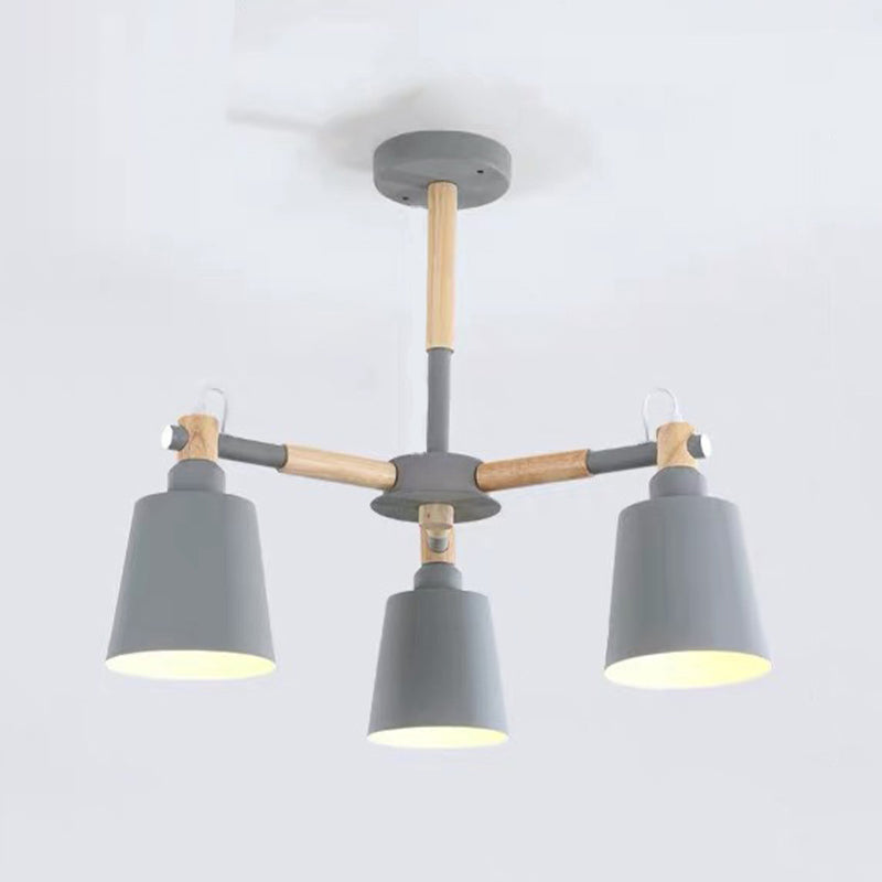 Nordic Multi Head Macron Chandelier Metal Chandelier Lighting Fixtures for Bedroom