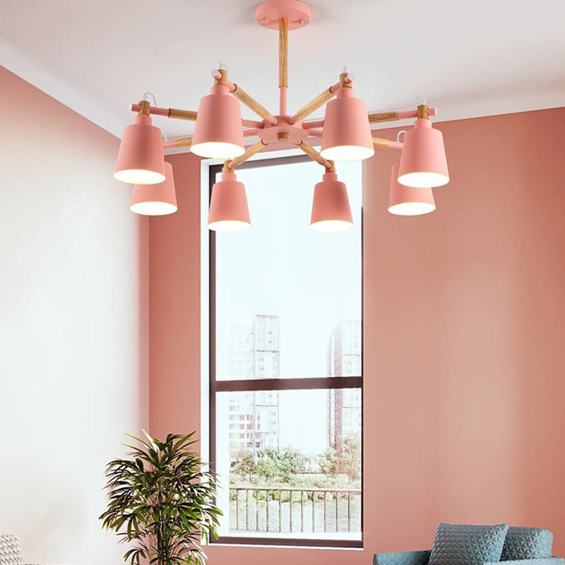 Nordic Multi Head Macron Chandelier Metal Chandelier Lighting Fixtures for Bedroom