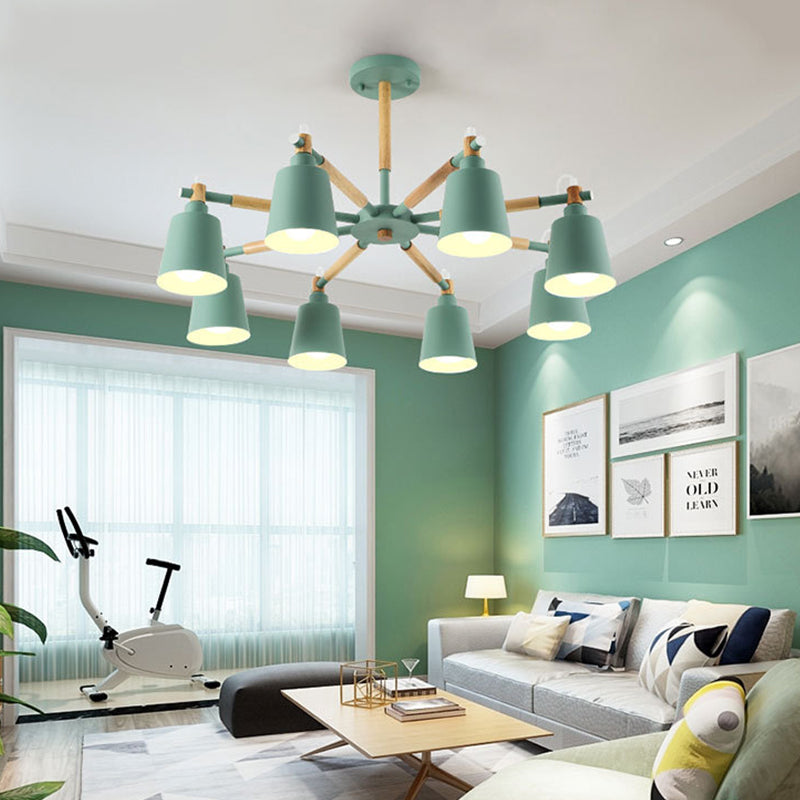 Nordic Multi Head Macron Chandelier Metal Chandelier Lighting Fixtures for Bedroom