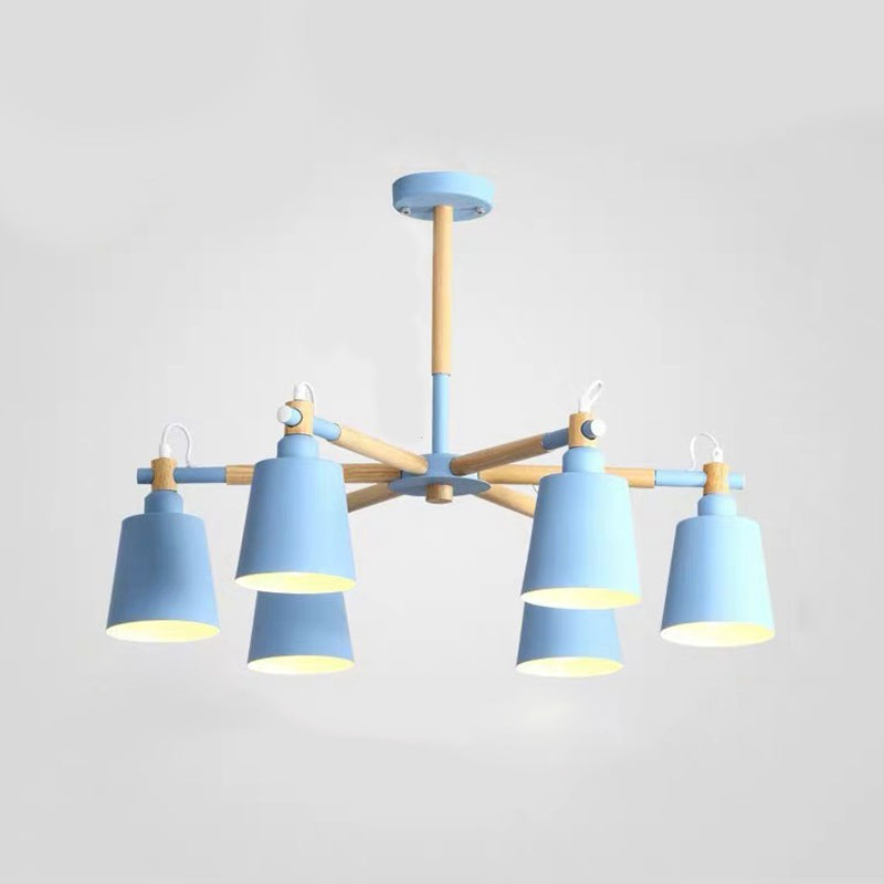 Nordic Multi Head Macron Chandelier Metal Chandelier Lighting Fixtures for Bedroom