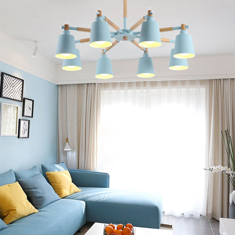 Nordic Multi Head Macron Chandelier Metal Chandelier Lighting Fixtures for Bedroom