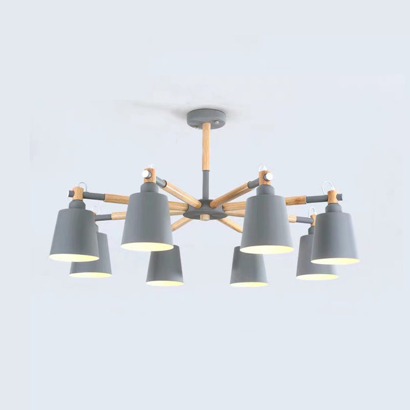 Nordic Multi Head Macron Chandelier Metal Chandelier Lighting Fixtures for Bedroom