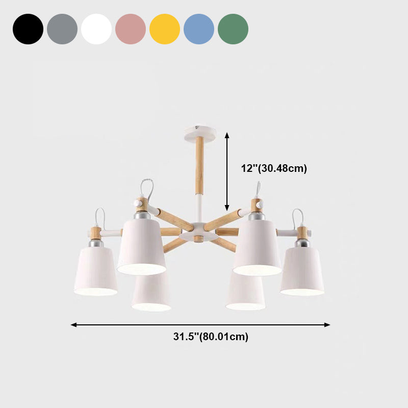 Nordic Multi Head Macron Chandelier Metal Chandelier Lighting Fixtures for Bedroom