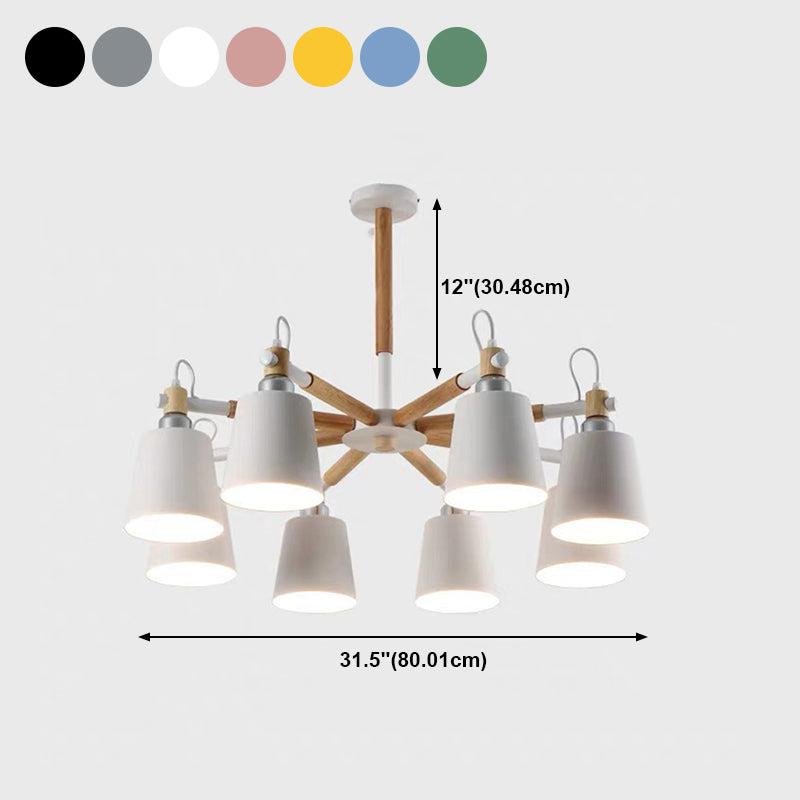 Nordic Multi Head Macron Chandelier Metal Chandelier Lighting Fixtures for Bedroom