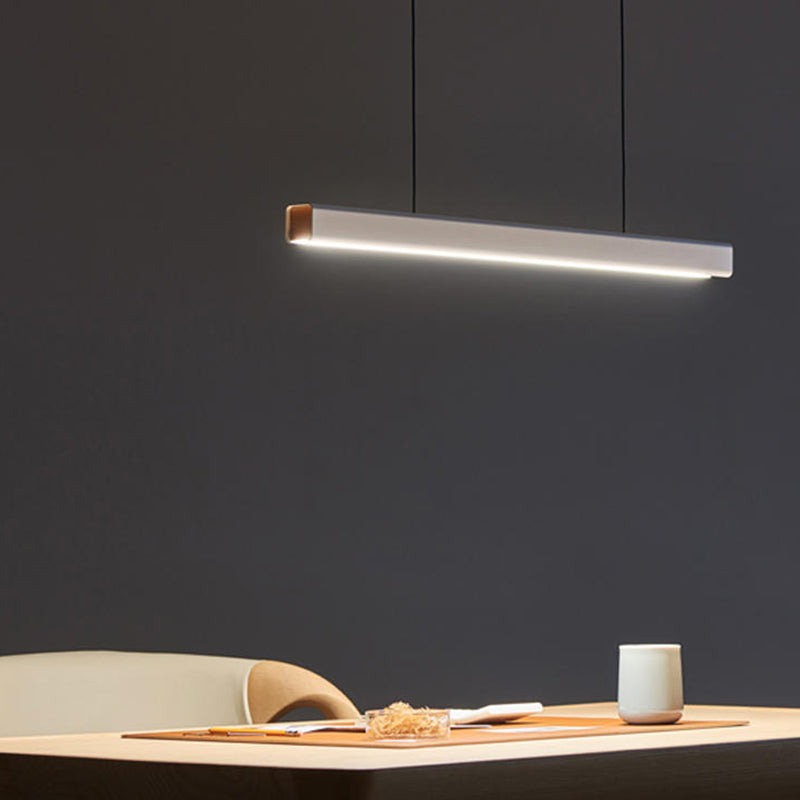 Modern Rectangle Island Lamps 1-Head Restaurant Pendant Light Fixtures with Acrylic Shade