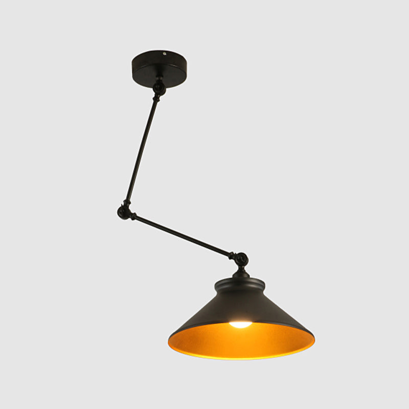 Stile industriale Lampada a sospensione in metallo pieghevole a 1 luce con ombra geometrica