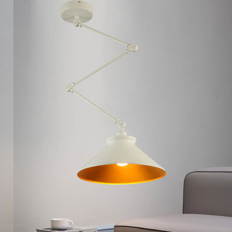 Stile industriale Lampada a sospensione in metallo pieghevole a 1 luce con ombra geometrica