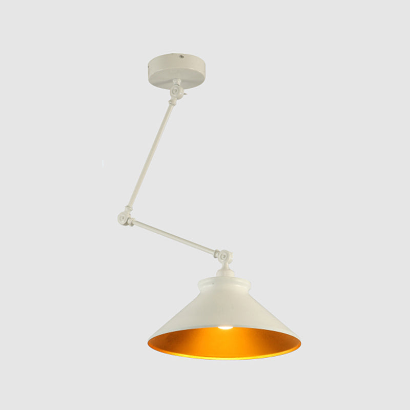 Stile industriale Lampada a sospensione in metallo pieghevole a 1 luce con ombra geometrica