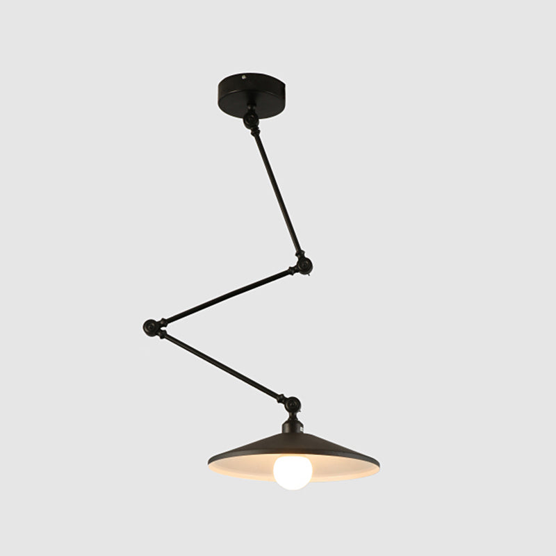 Stile industriale Lampada a sospensione in metallo pieghevole a 1 luce con ombra geometrica