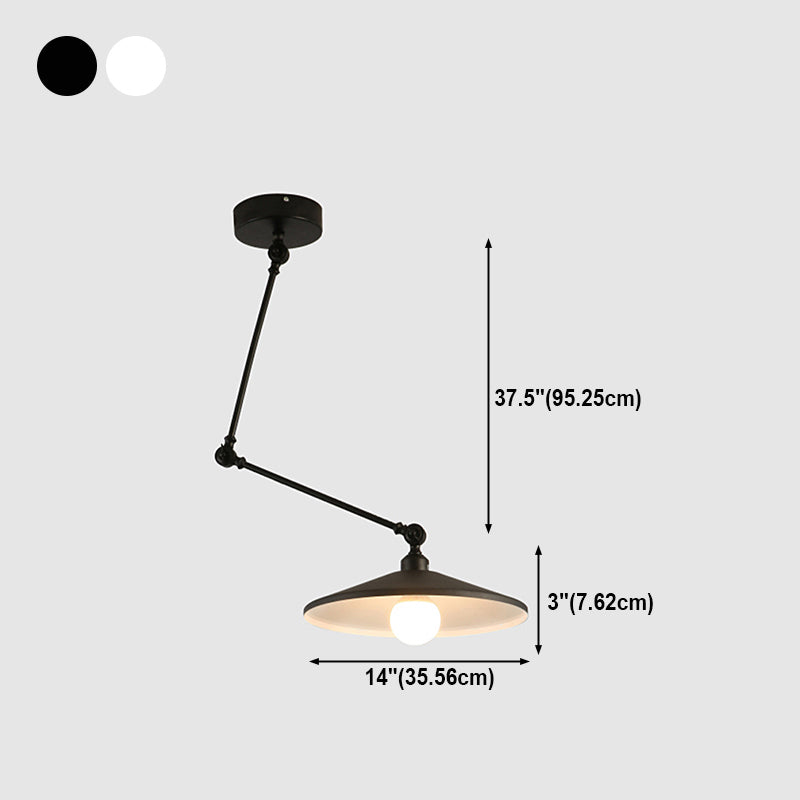 Stile industriale Lampada a sospensione in metallo pieghevole a 1 luce con ombra geometrica