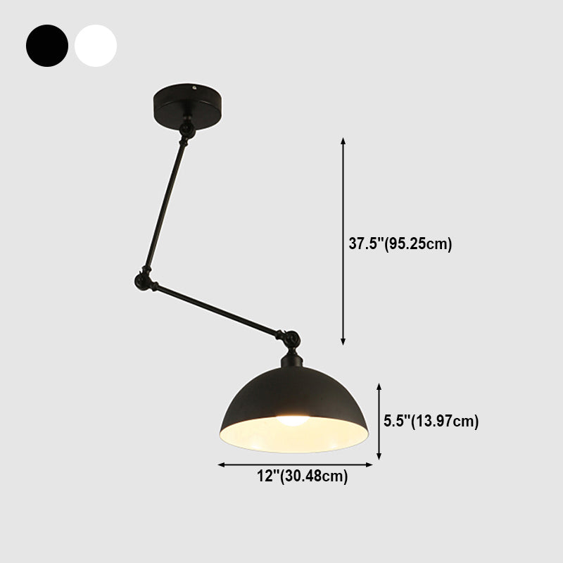 Stile industriale Lampada a sospensione in metallo pieghevole a 1 luce con ombra geometrica