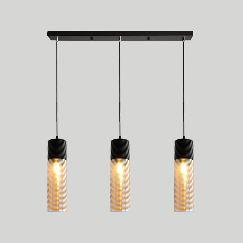 Apparecchio di illuminazione a sospensione geometrica retrò 1 lampadina in vetro ambra sospeso per sala da pranzo