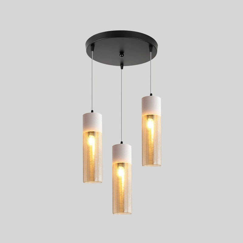 Apparecchio di illuminazione a sospensione geometrica retrò 1 lampadina in vetro ambra sospeso per sala da pranzo