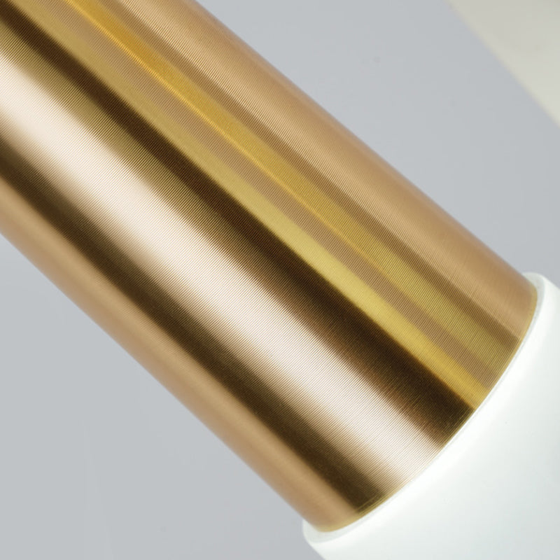 Simplicité LED Pendant Gold Small Drop Drop Lampe avec une teinte acrylique conique pour la salle à manger