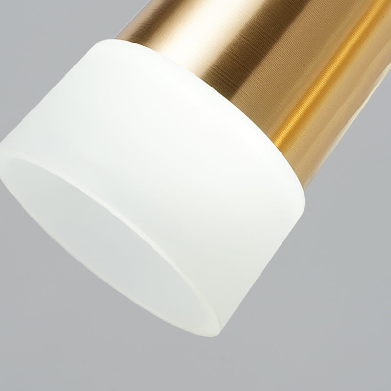 Simplicité LED Pendant Gold Small Drop Drop Lampe avec une teinte acrylique conique pour la salle à manger