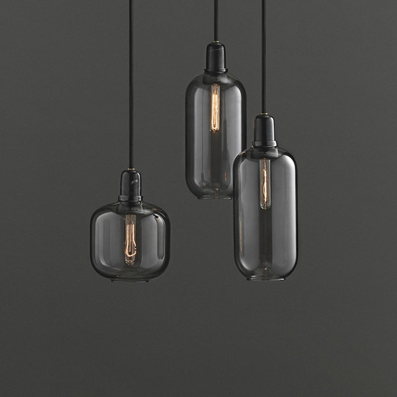 Nuance en verre suspendu léger moderne 1 la tête de tête lumière pour la salle à manger