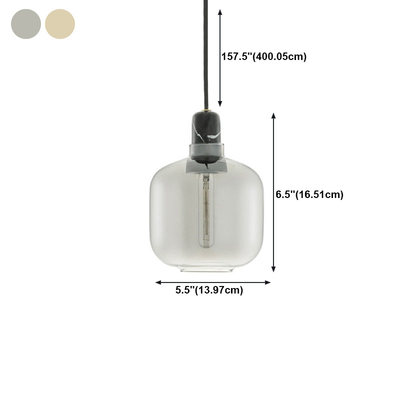 Nuance en verre suspendu léger moderne 1 la tête de tête lumière pour la salle à manger
