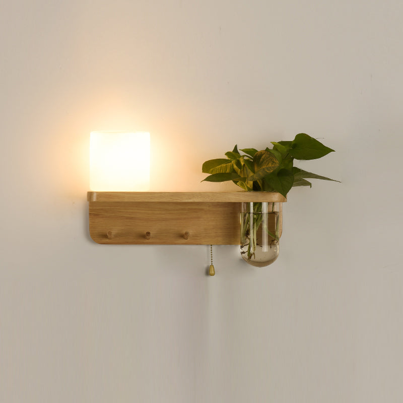 Nordische Wandmontage Lampe moderne Holzwandleuchten für Wohnzimmer (ohne Pflanzen)