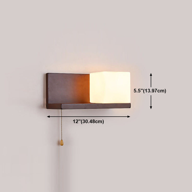 Nordic Wall Mount Lamp Modern Style Wooden Wall Sconce Light for Living Room