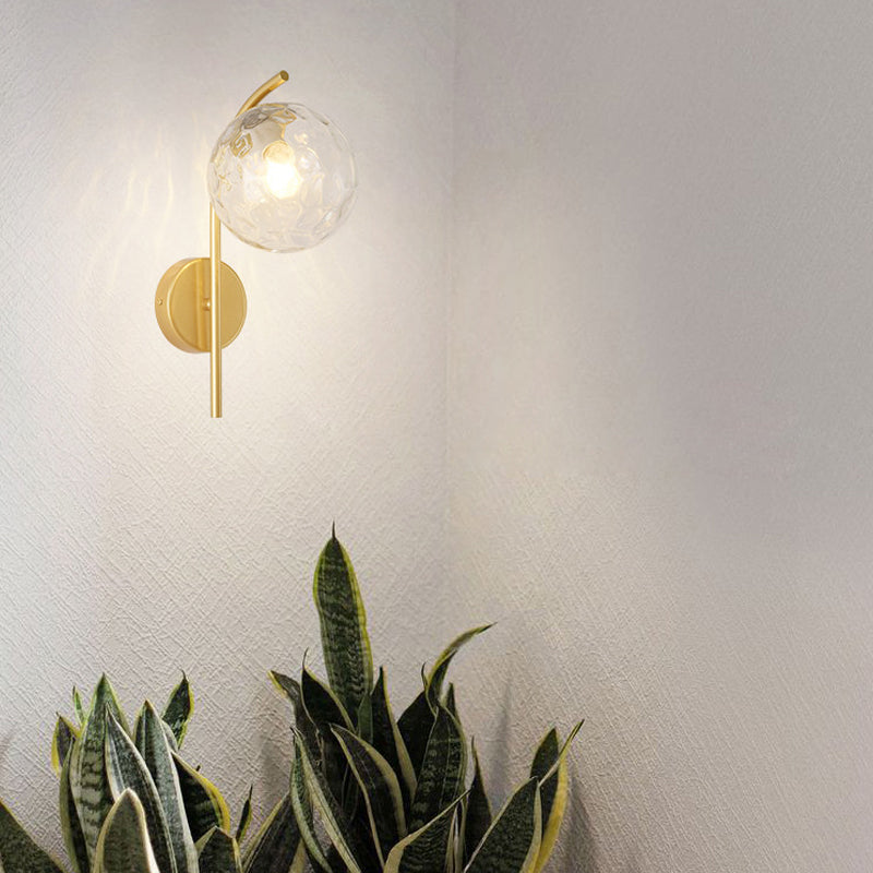 Nordische Wandmontage Lampe moderne runde Glasschatten Wandleuchte für Wohnzimmer
