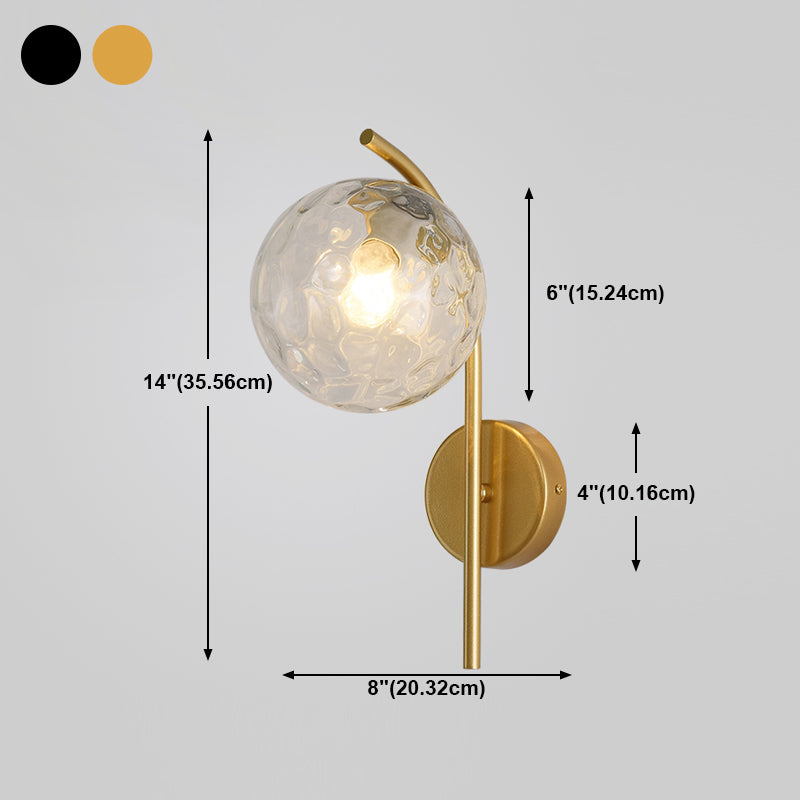 Nordische Wandmontage Lampe moderne runde Glasschatten Wandleuchte für Wohnzimmer