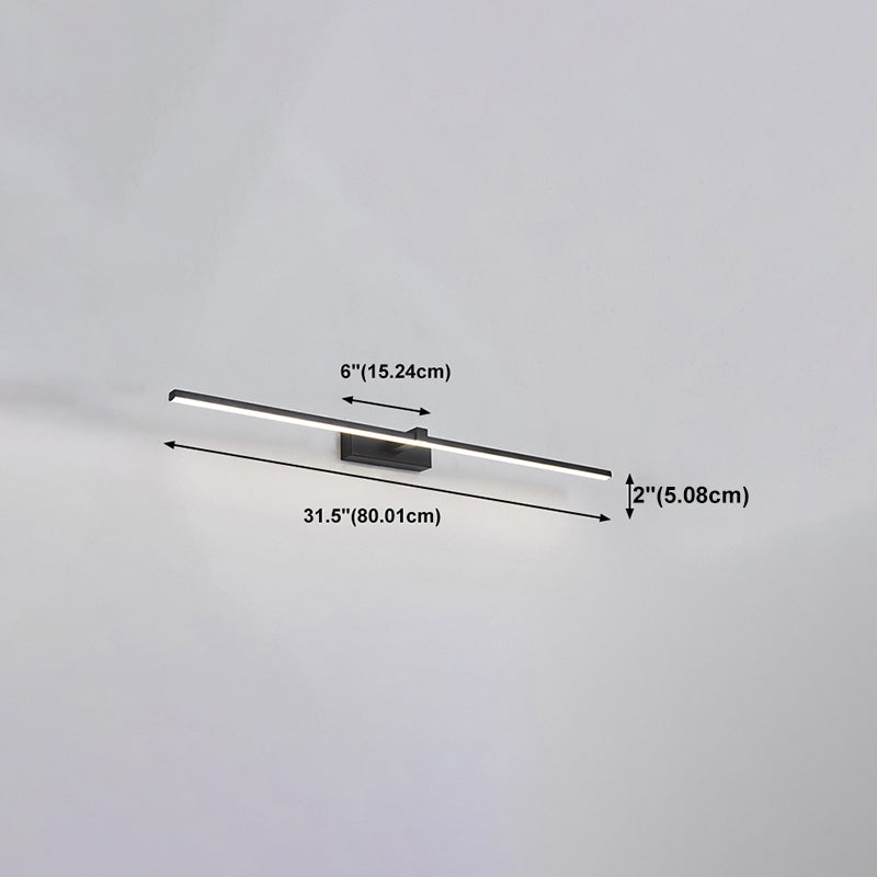 Black LED Vanity Wall Light Fixtures Modern Mirror Front Light with Silicone Shade