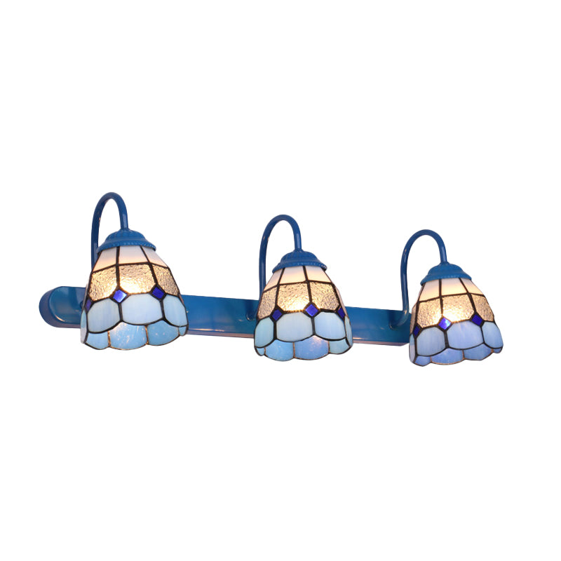 Handcrafted Art Glass Wall Lamp Tiffany Bell Shaped Bathroom Vanity Light