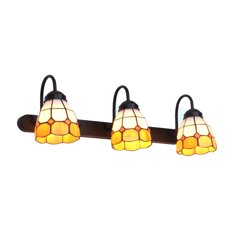 Handcrafted Art Glass Wall Lamp Tiffany Bell Shaped Bathroom Vanity Light