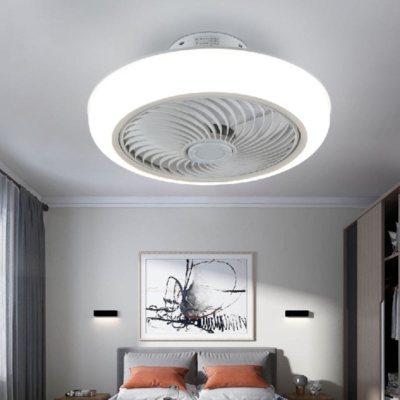 Unsichtbare Blades Lüfter Lampe moderne Acrylschlafzimmer LED Semi Flush Deckenleuchte