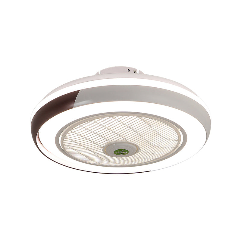 Moderne runde Lüfterleuchte Metall LED Schlafzimmer Halbflush Mount Light