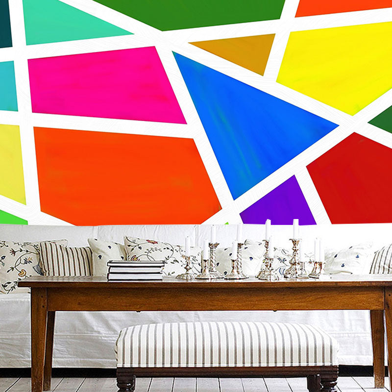 Illustration Stain Resistant Wall Mural Wallpaper Geometry Sitting Room Wall Mural