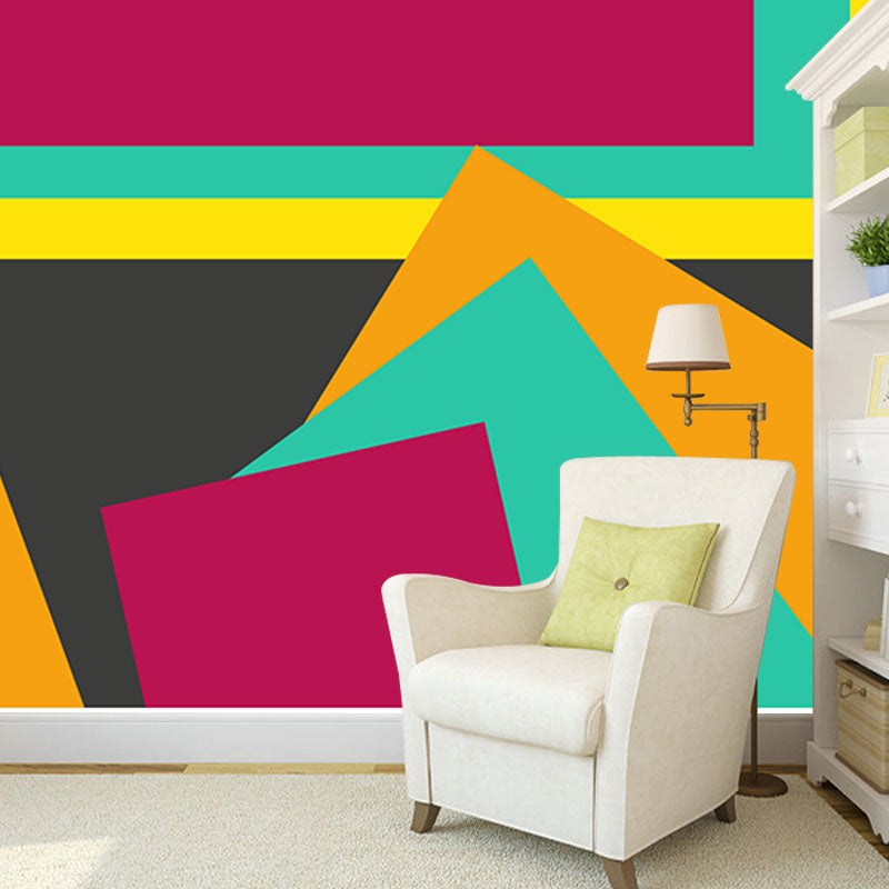 Modern Style Wall Mural Wallpaper Geometry Sitting Room Wall Mural