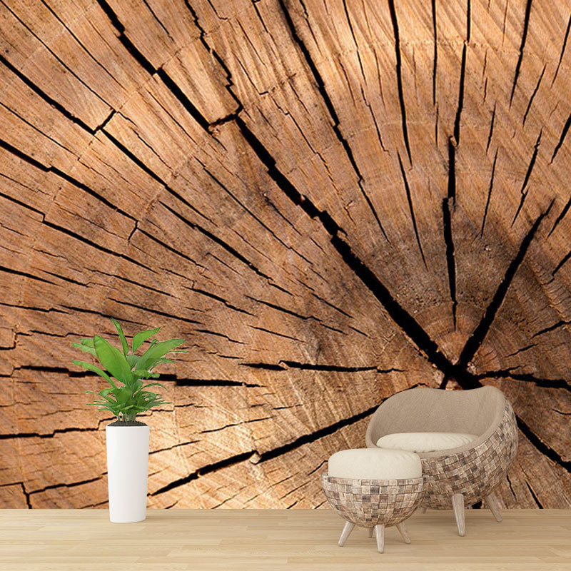 Wood Grain Mildew Resistant Mural Wallpaper Sleeping Room Wall Mural