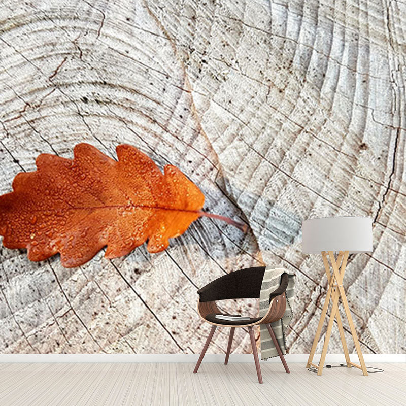 Wood Grain Mildew Resistant Mural Wallpaper Sleeping Room Wall Mural