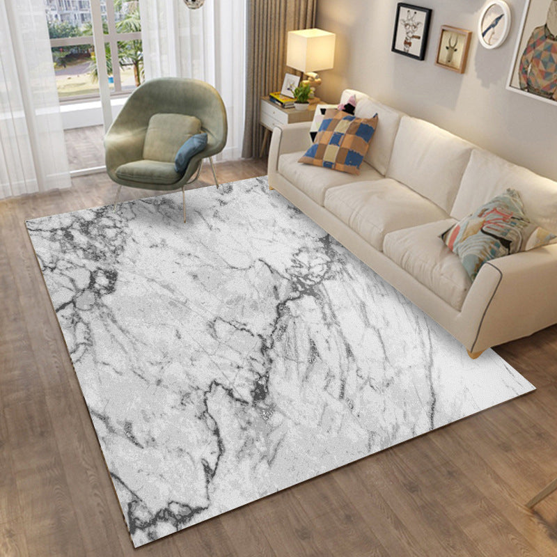 Modern Grey Rug Abstract Carpet Stain Resistant Indoor Rug for Living Room Bedroom