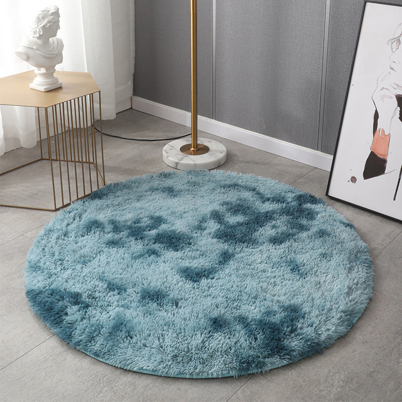 Modern Round Plush Rug Polyester Indoor Rug Stain Resistant Area Carpet for Living Room