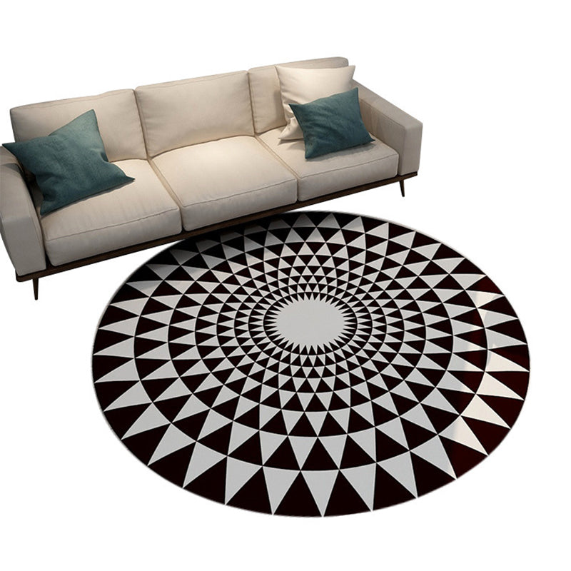 Schwarzer und grau geometrischer Muster Teppich Polyester Innenteppich Färbemittelebiet Teppich