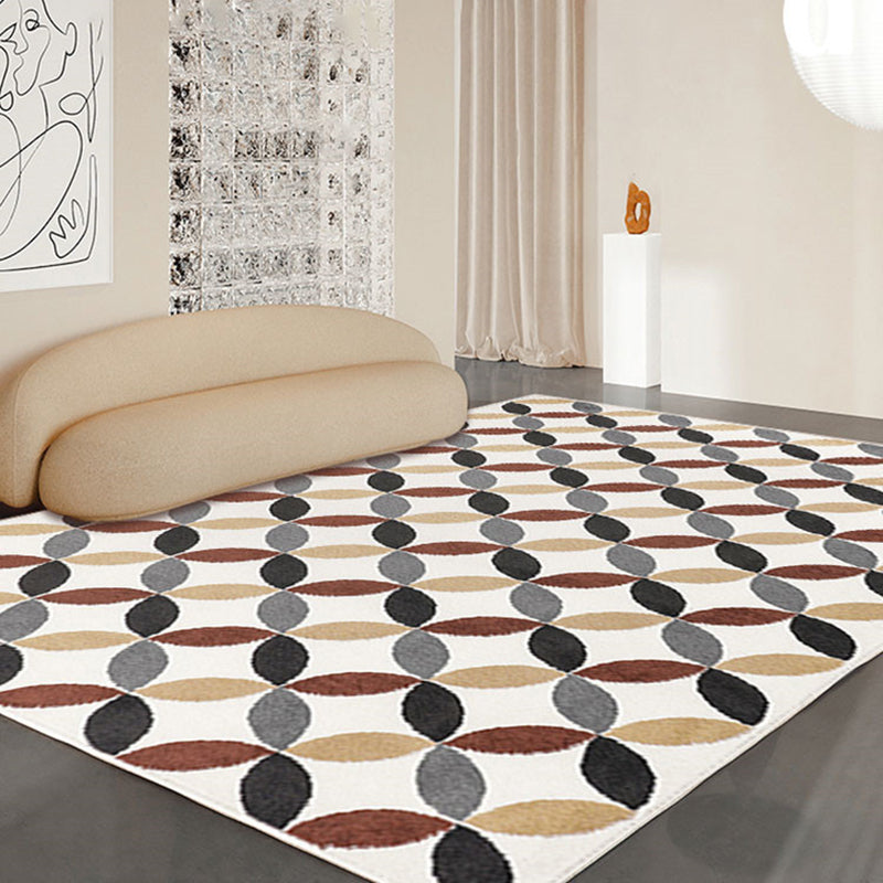 Postmoderner Kreis Teppich Polyester Innenblatt Teppichfleck -Widerstandsbereich Teppich für Wohnzimmer