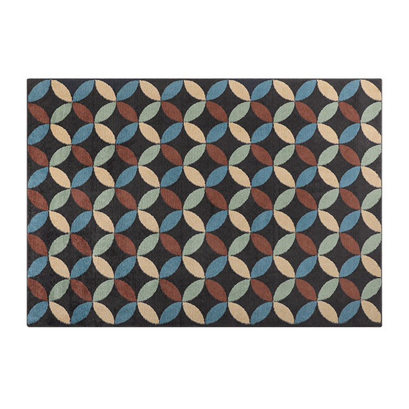 Postmodern Circle Rug Polyester Indoor Rug Stain Resistant Area Carpet for Living Room