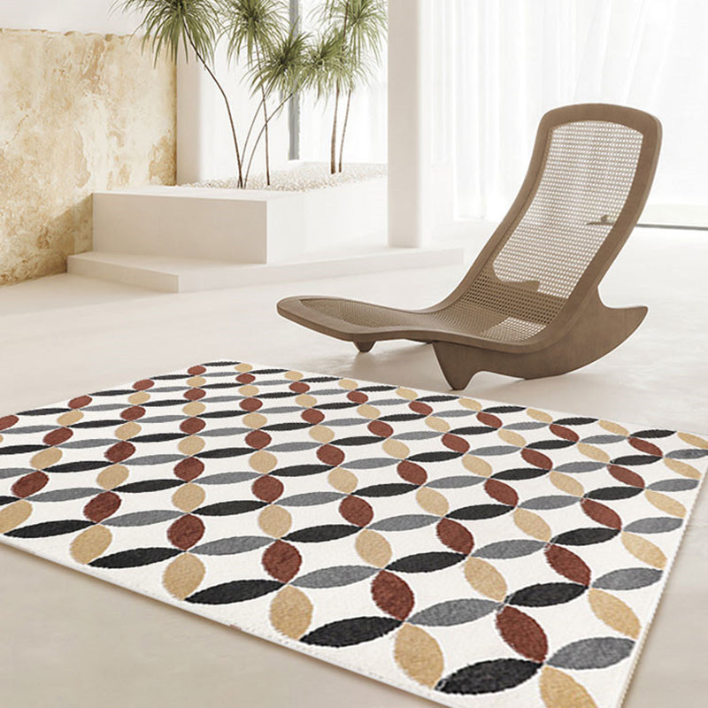 Postmoderner Kreis Teppich Polyester Innenblatt Teppichfleck -Widerstandsbereich Teppich für Wohnzimmer