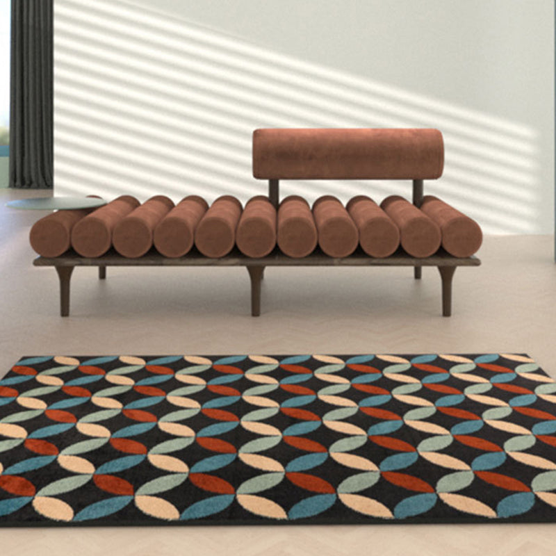 Postmoderner Kreis Teppich Polyester Innenblatt Teppichfleck -Widerstandsbereich Teppich für Wohnzimmer