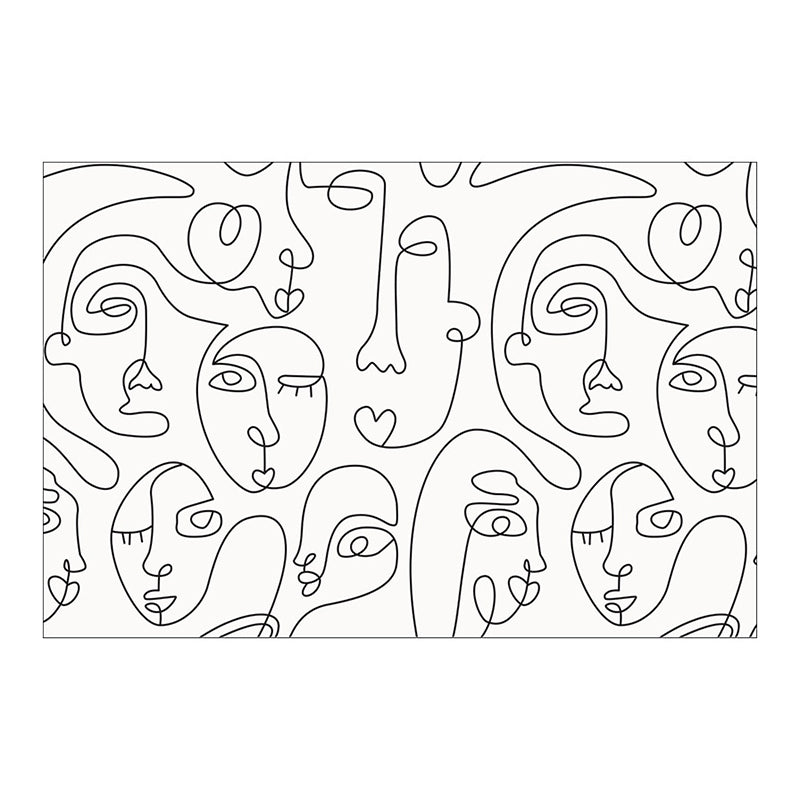 Abstrakter Mann Zeichnung Linie Teppichpolyester Teppich Färbung Resistent Anti-Schlupfteppich für Raum