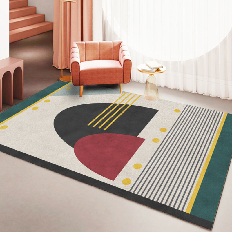 Farbblock Geometrischer Teppichbereich Teppich Polyster Haustierfreundlich Easy Care Area Teppich