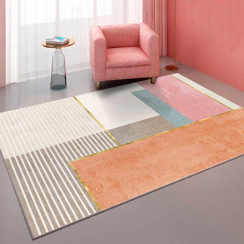 Farbblock Geometrischer Teppichbereich Teppich Polyster Haustierfreundlich Easy Care Area Teppich