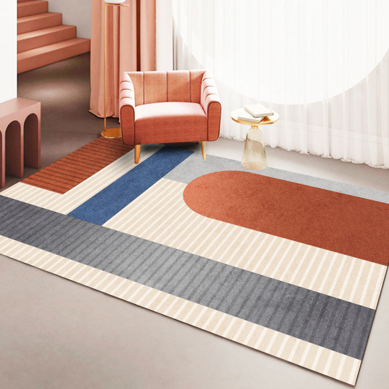 Farbblock Geometrischer Teppichbereich Teppich Polyster Haustierfreundlich Easy Care Area Teppich