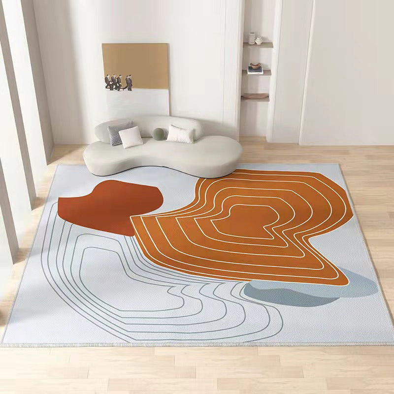 Blend Color Block Rug Indoor Rug Anti-Slip Washable Easy Care Area Carpet for Bedroom