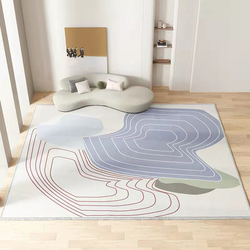 Blend Color Block Rug Indoor Rug Anti-Slip Washable Easy Care Area Carpet for Bedroom